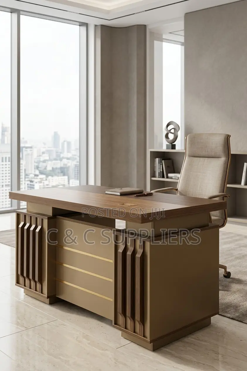 Executive Modern Brown Study Desk-140cm