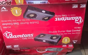 Ramtons RG/501 Double Burner Gas Cooker Teflon 