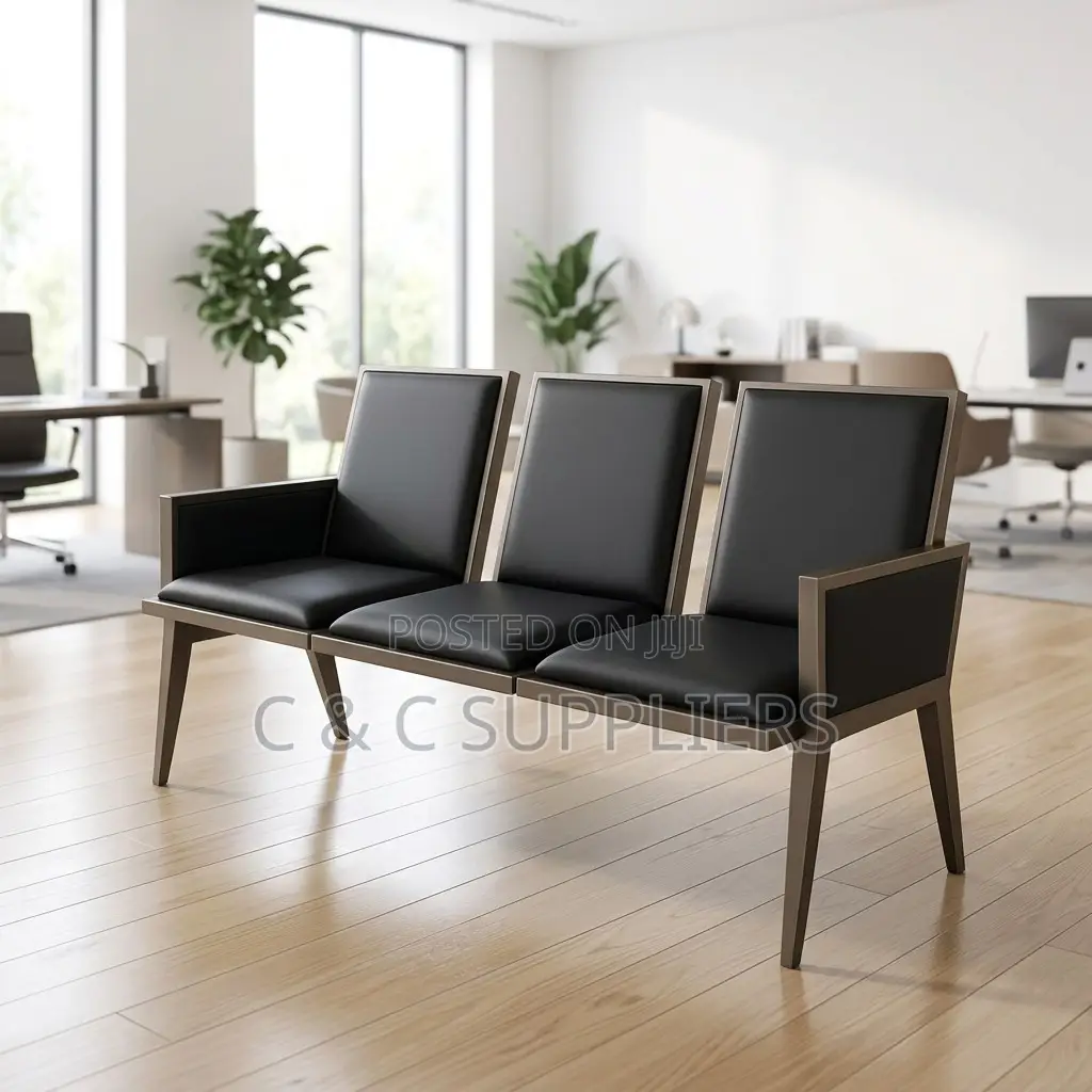 Modern 3-Link Heavy Duty Waiting Bench