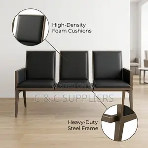 Modern 3-Link Heavy Duty Waiting Bench