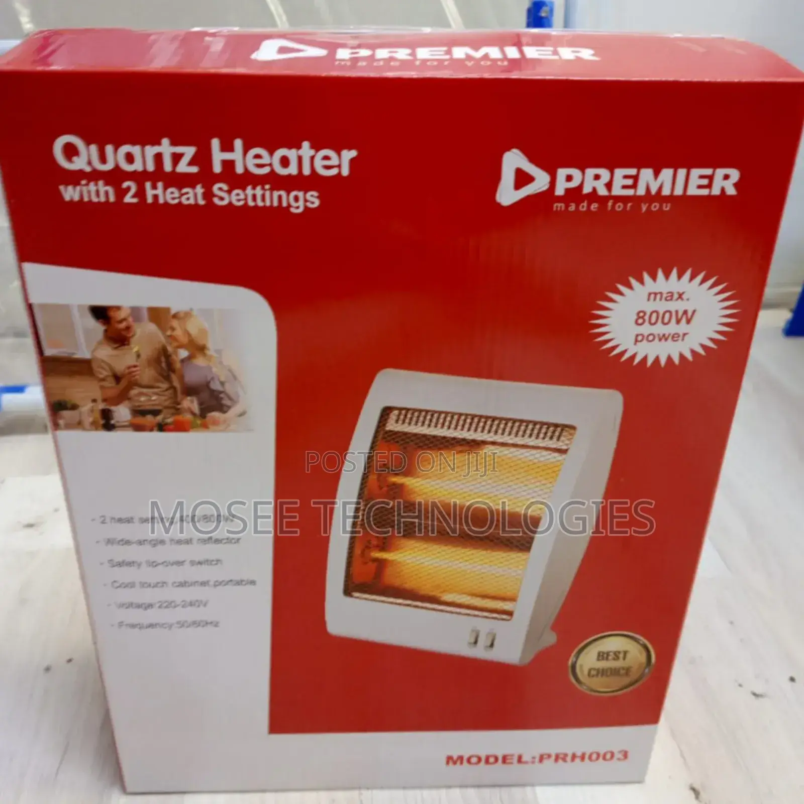 Premier PRH003 800W Quartz Heater