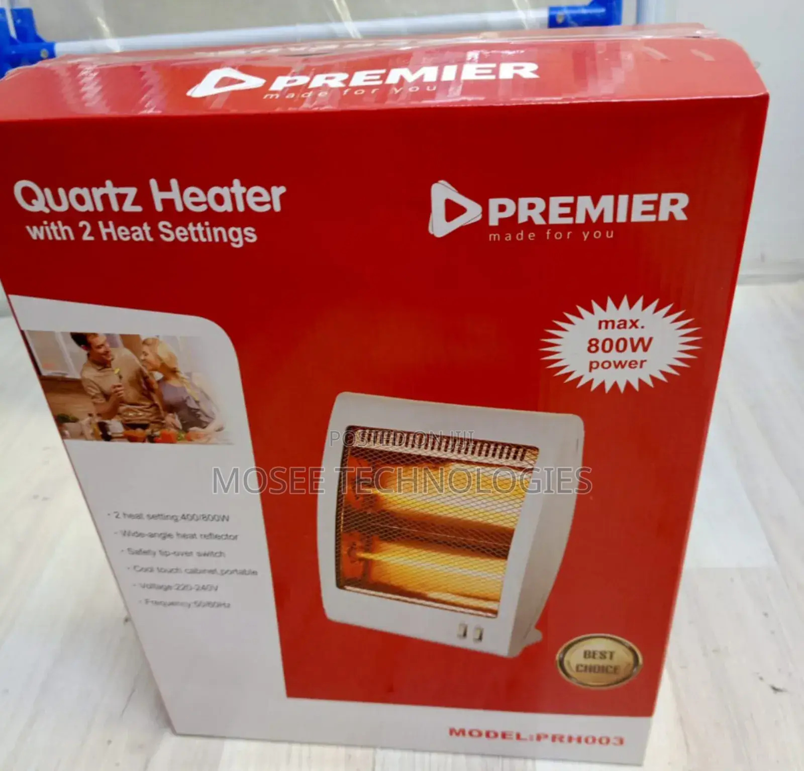 Premier PRH003 800W Quartz Heater