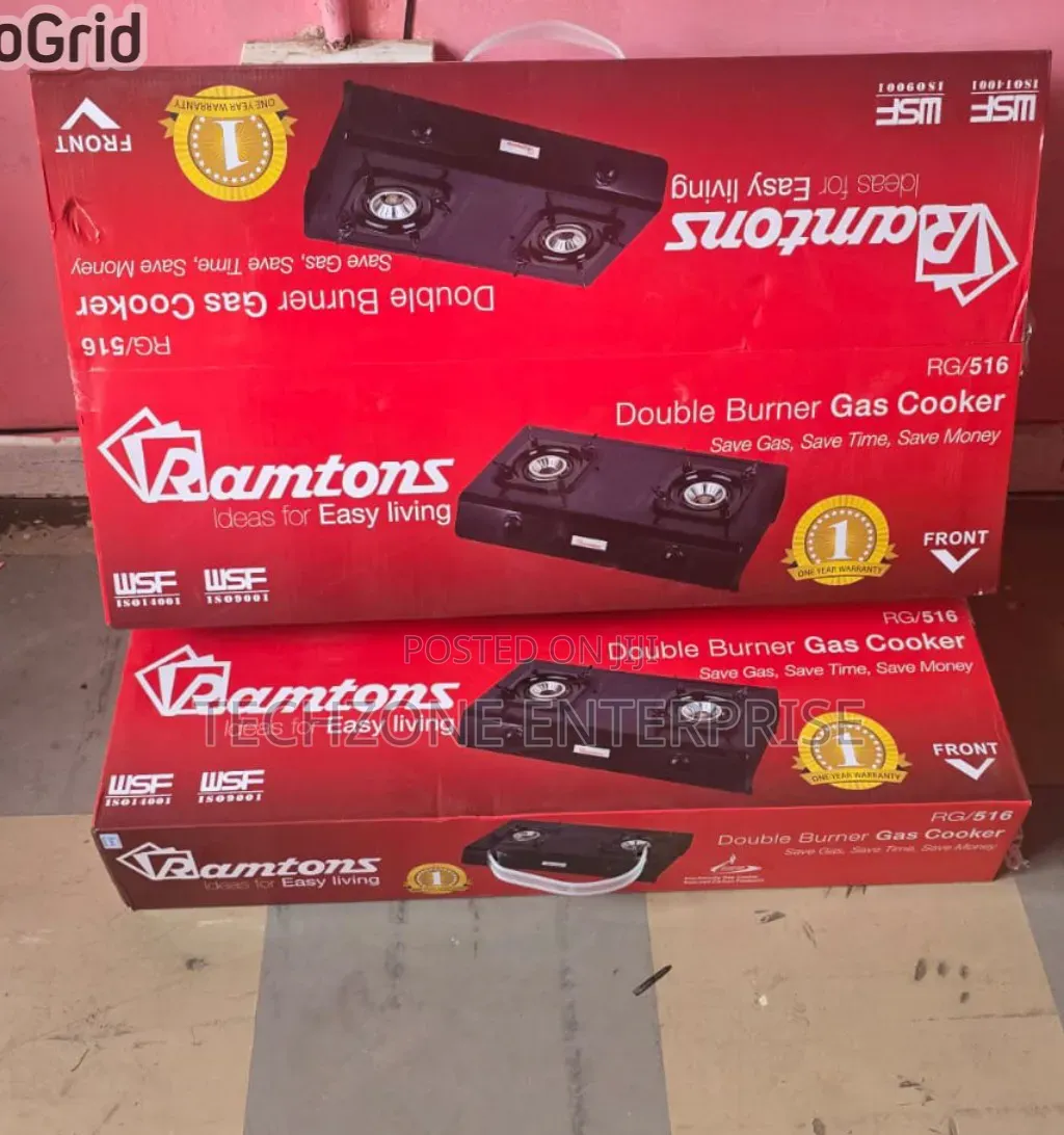 Ramtons RG/516 - 2 Burner Gas Cooker - Black (One Year Warranty) 