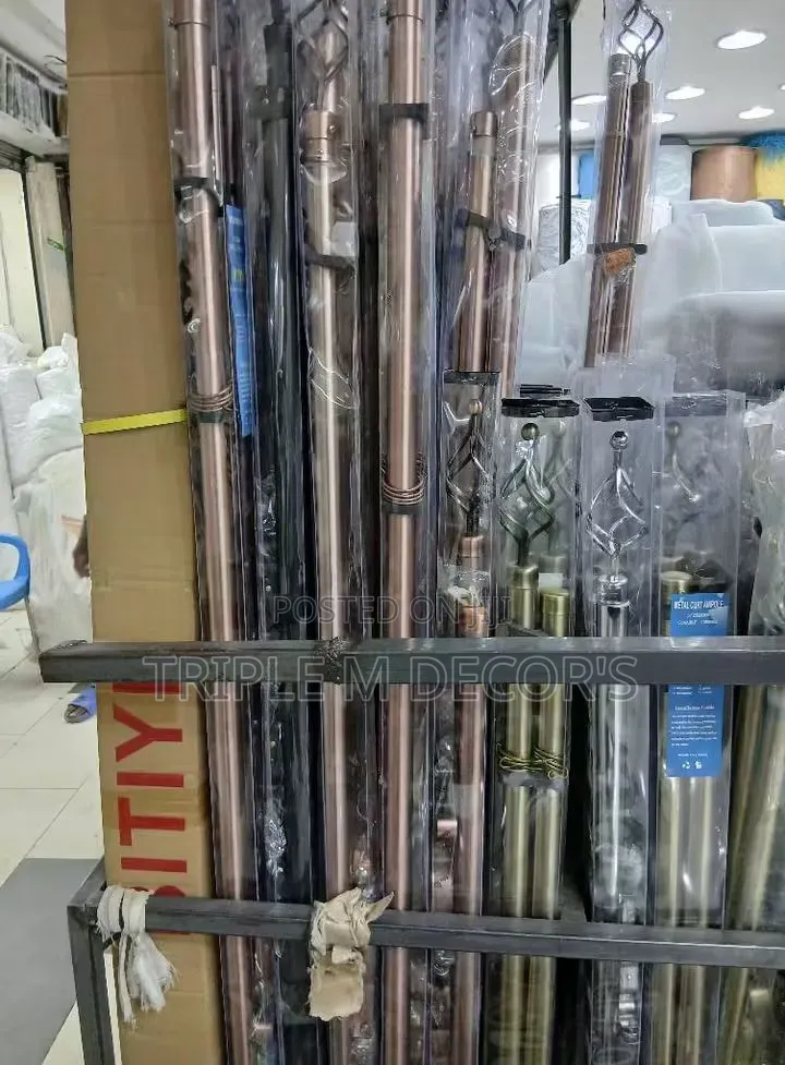 3m Black/Bronze/Gold Double Curtain Rods