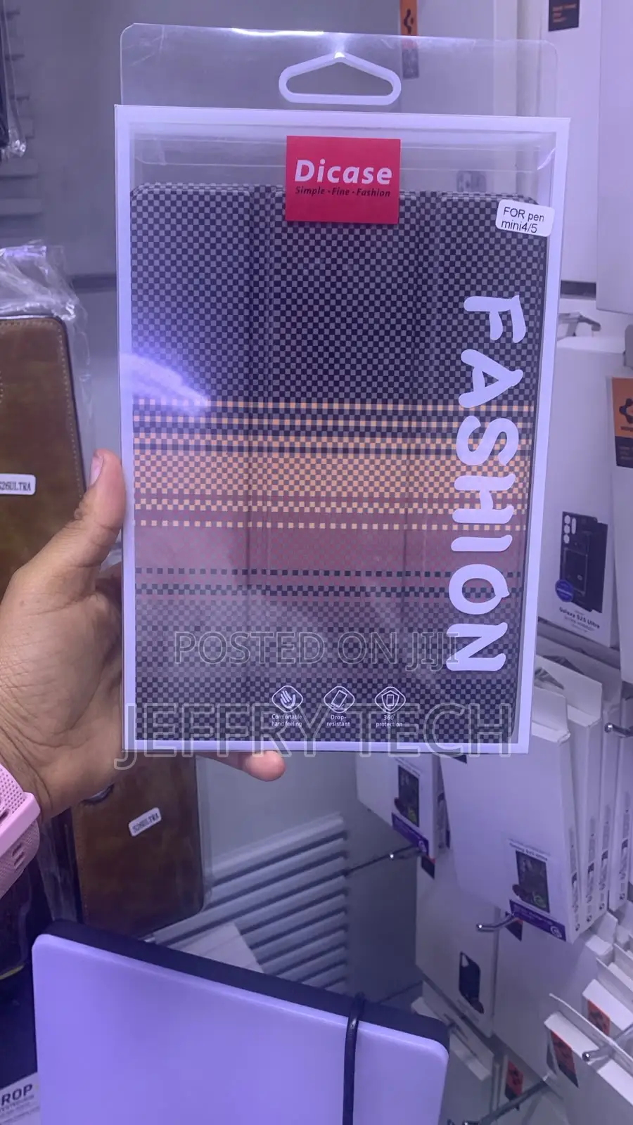 Dicase Tri-Fold Carbon Fiber- Smart Flip Case for Apple iPad Mini 4