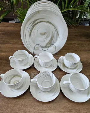 18 Pieces Ceramic Dinner Set Plate With Coffee Cup