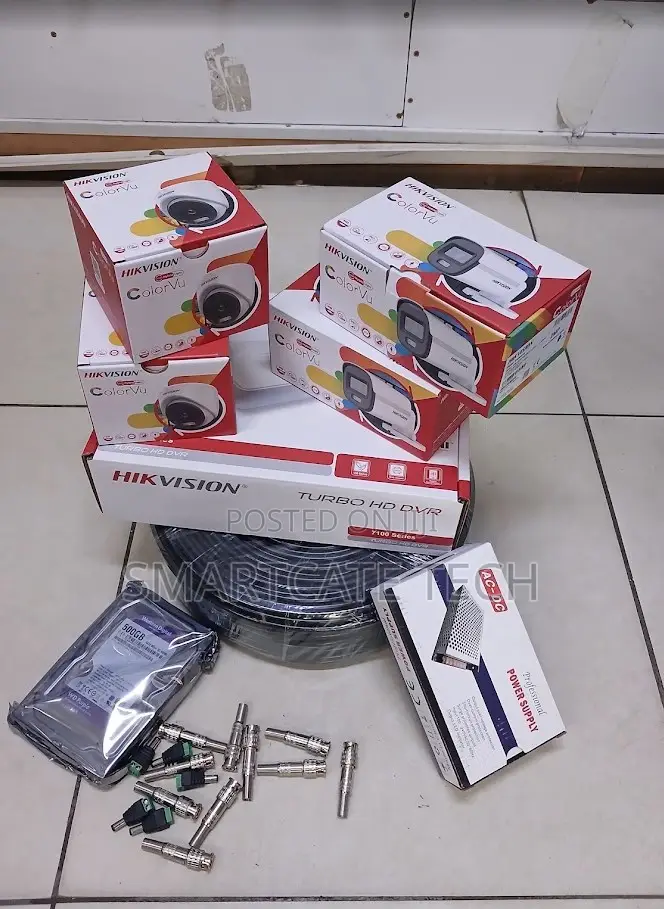 4 Camera Hikvision ColorVu CCTV Kit – Full Color Night Vision.