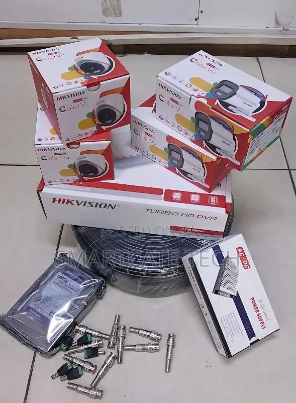 Hikvision 4CH CCTV Security Kit – 4 ColorVu Cameras Clear Night Vision