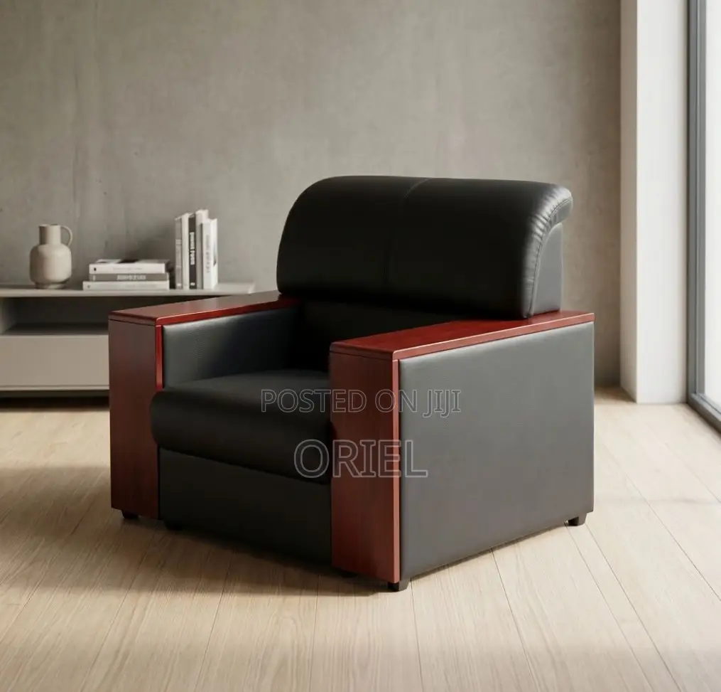 Office Sofa : Leather Office Lounge Sofa 5-Seater
