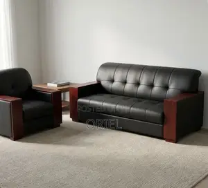 Office Sofa : Leather Office Lounge Sofa 5-Seater