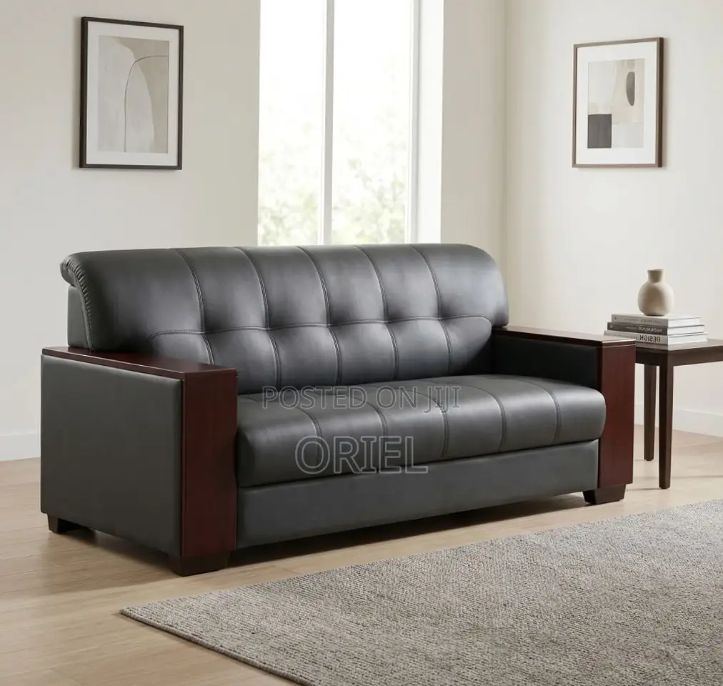 Office Sofa : Leather Office Lounge Sofa 5-Seater