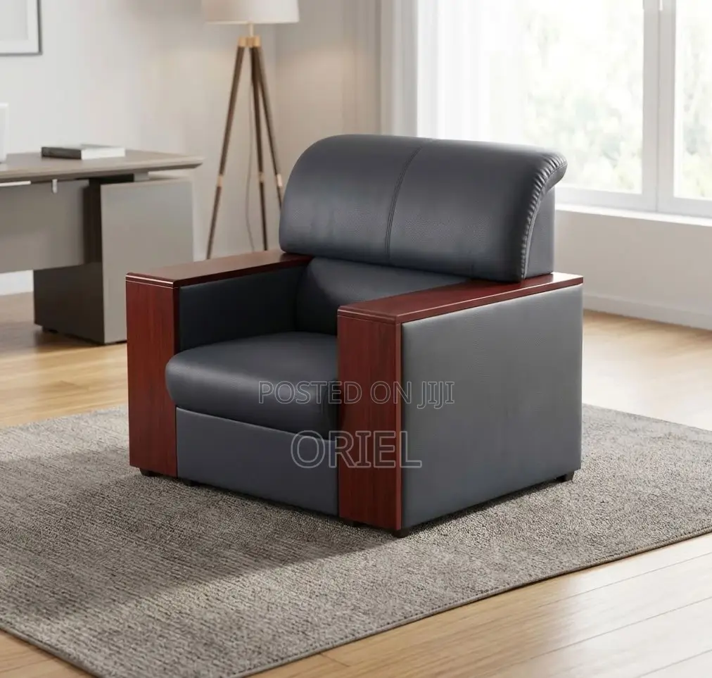 Office Sofa : Leather Office Lounge Sofa 5-Seater