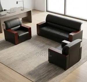 Office Sofa : Leather Office Lounge Sofa 5-Seater