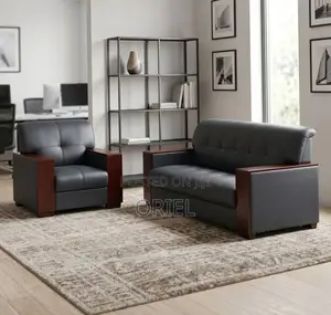 Office Sofa : Leather Office Lounge Sofa 5-Seater