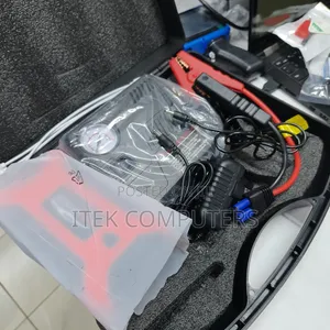 Compact Vehicle Jump Starter With Air Pump and LED Lighting