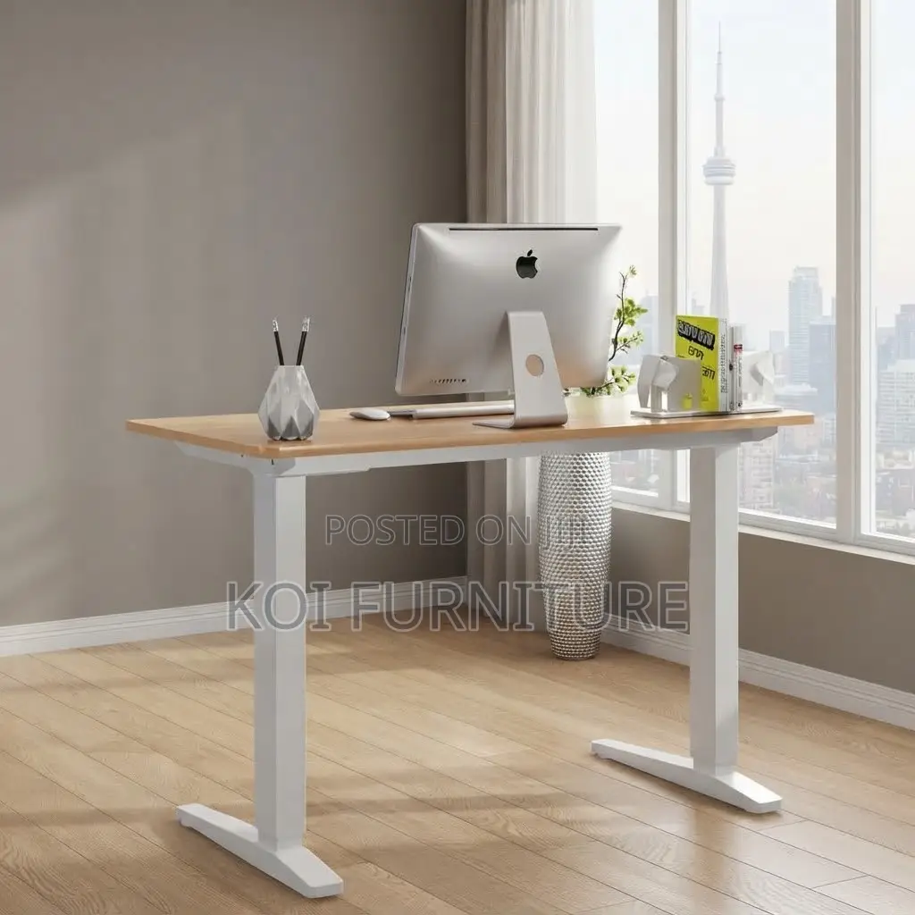 Office Desk; Ergonomic Brown 1.4 Meters Adjustable Home Office Desk