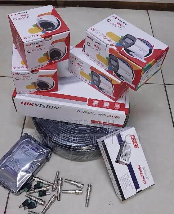 Hikvision 4CH DVR CCTV System With 4 Cameras Night Vision