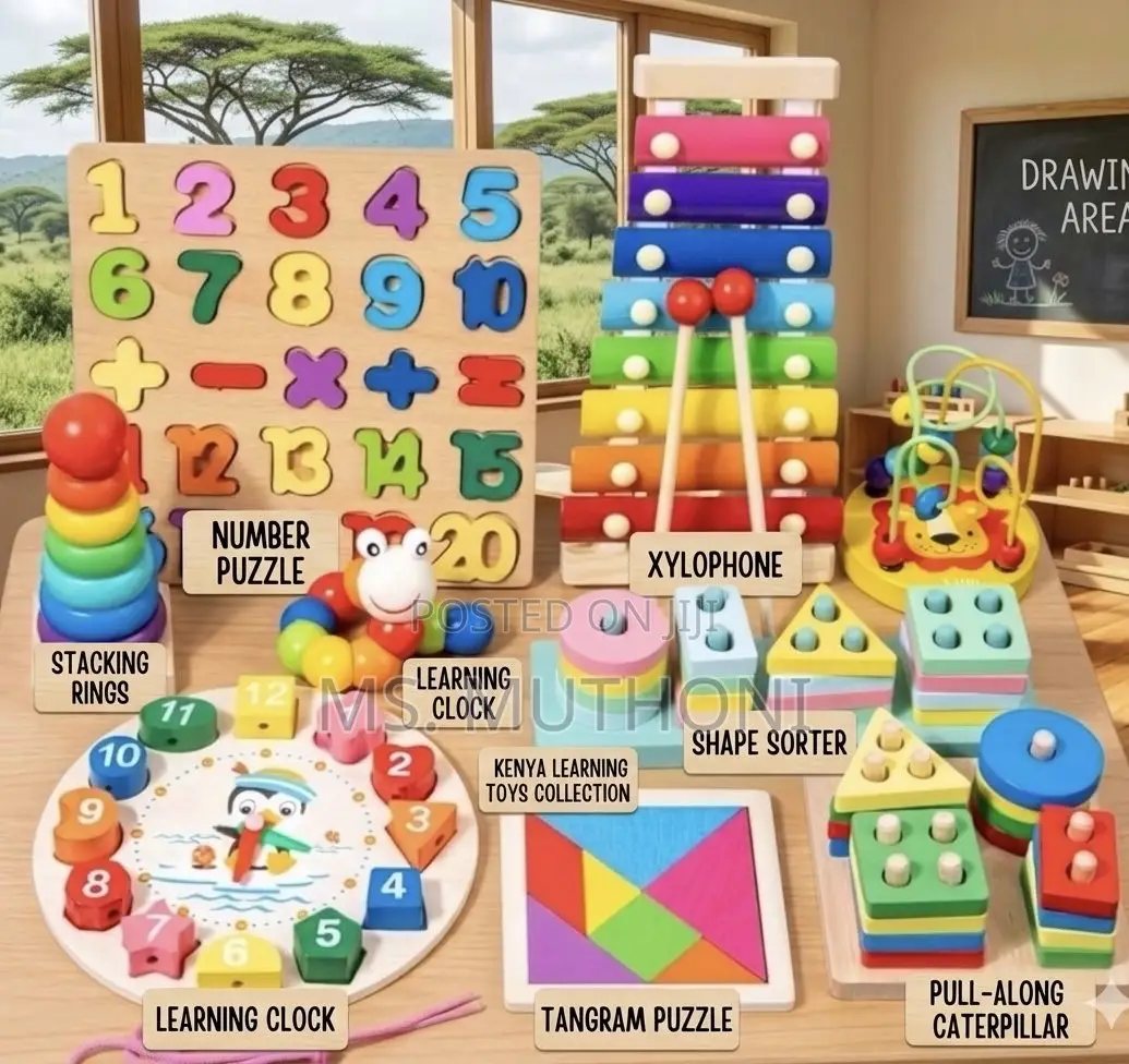 Kids Wooden STEM Discovery Kit ( 8 PCs Set )