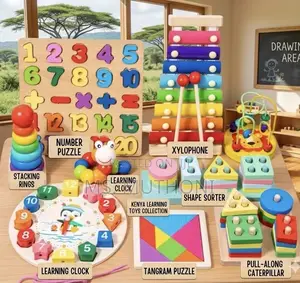 Kids Wooden STEM Discovery Kit ( 8 PCs Set )