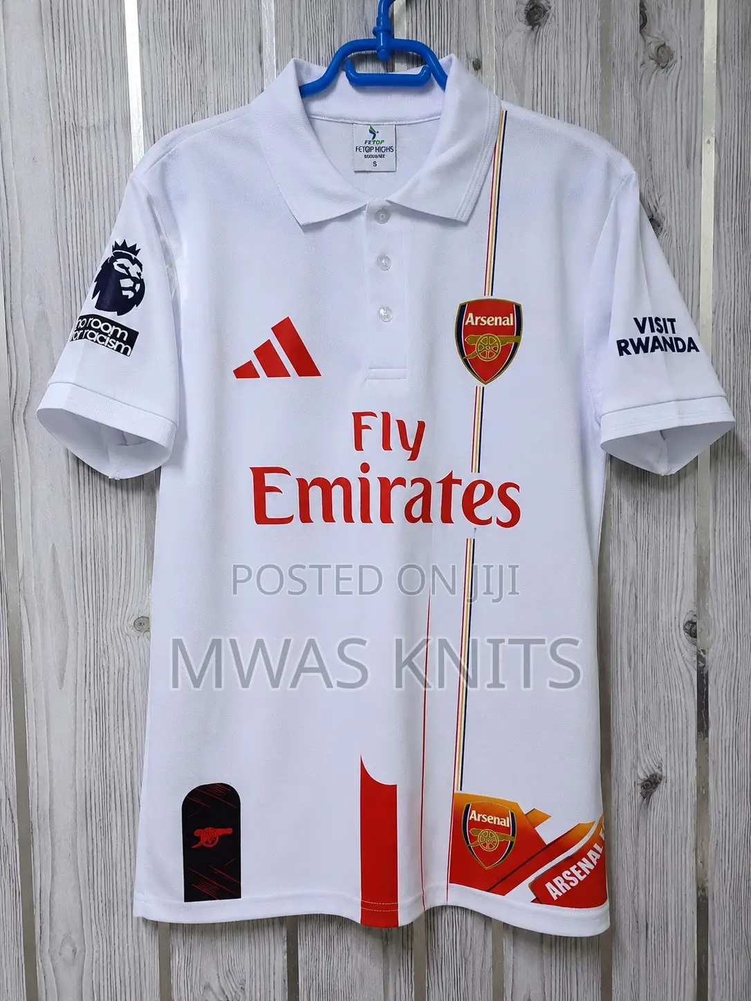 Arsenal White Home Jersey Polo Shirt Red White Premium Quality