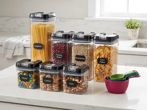 7-Piece Airtight Food Storage Container Set Kitchen Pantry Organizers