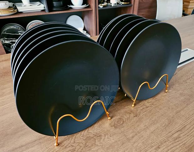 6 Pieces High Quality Black Dinner Plate - main view