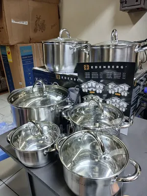 Edenberg 12-Piece Stainless Steel Cookware Set