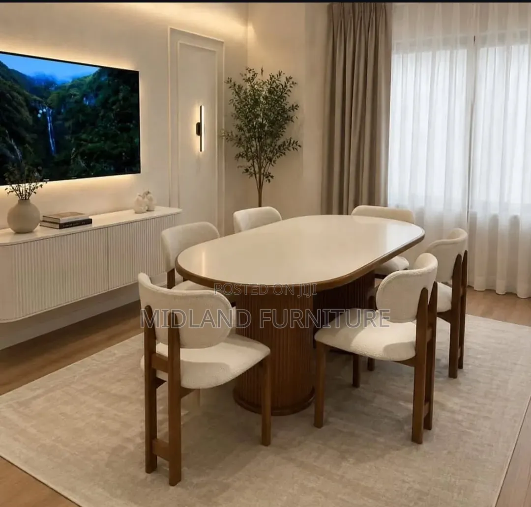 Hardwood Dining Table With Marble Top Available on Order
