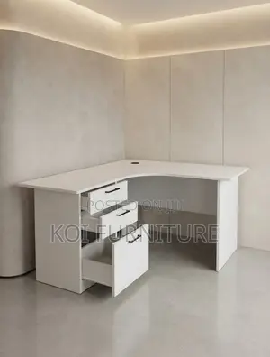Office Desk; 1.2 Meters Curved L Shaped Home Office Desks