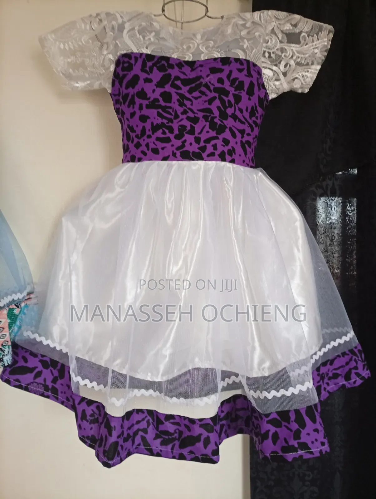 Girls’ African Print Tulle Net Dress