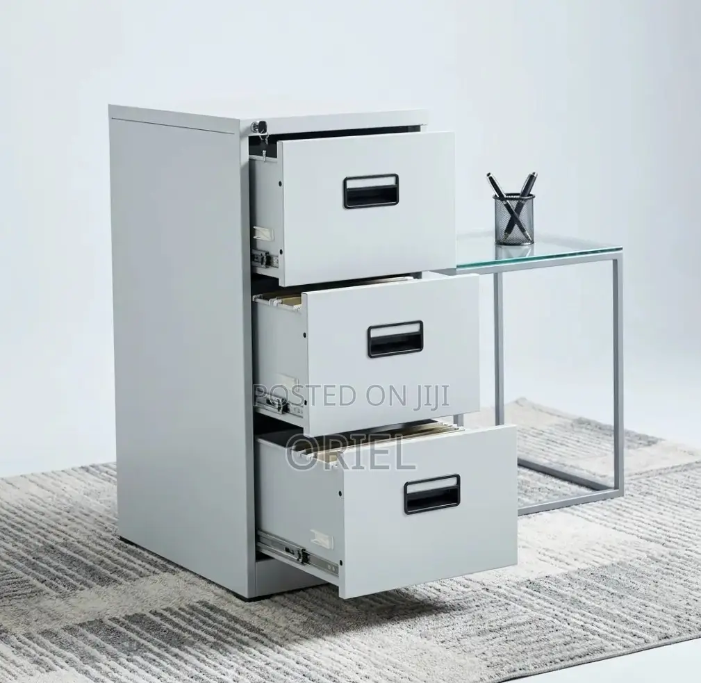 3-Drawer Office Steel Filing Cabinet : Metal Storage Cabinet