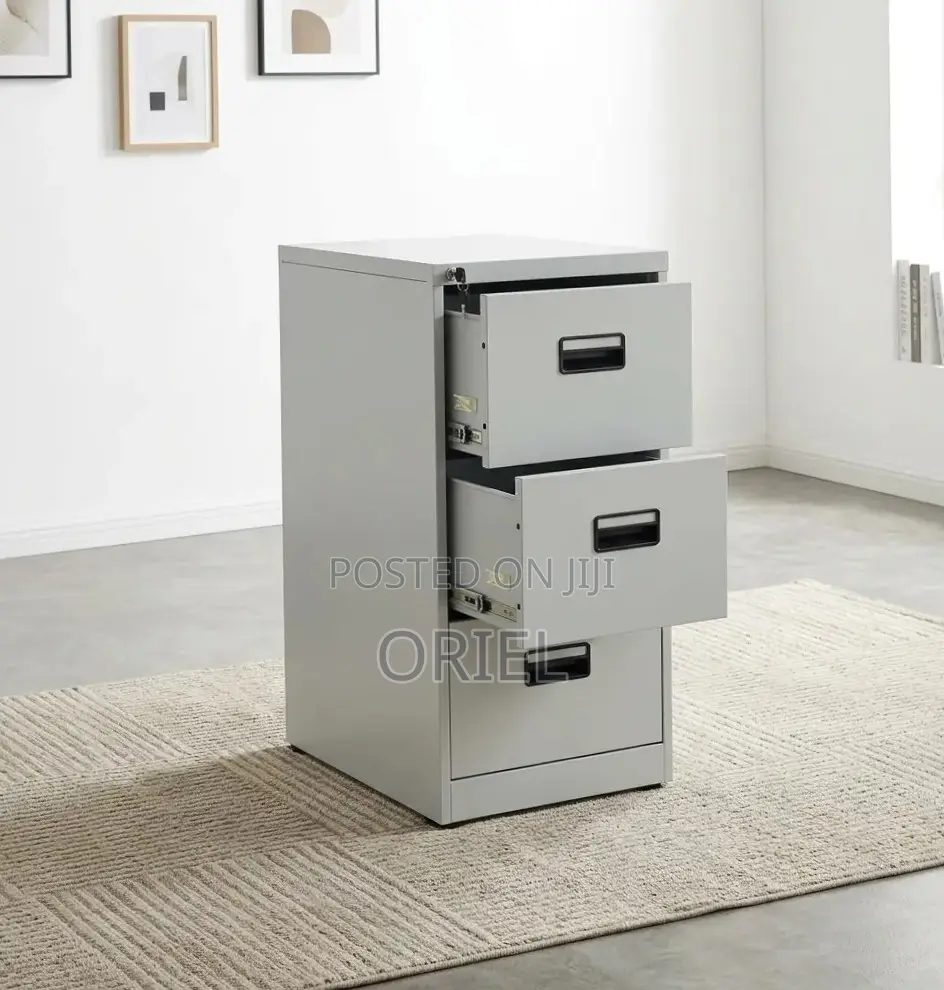 3-Drawer Office Steel Filing Cabinet : Metal Storage Cabinet