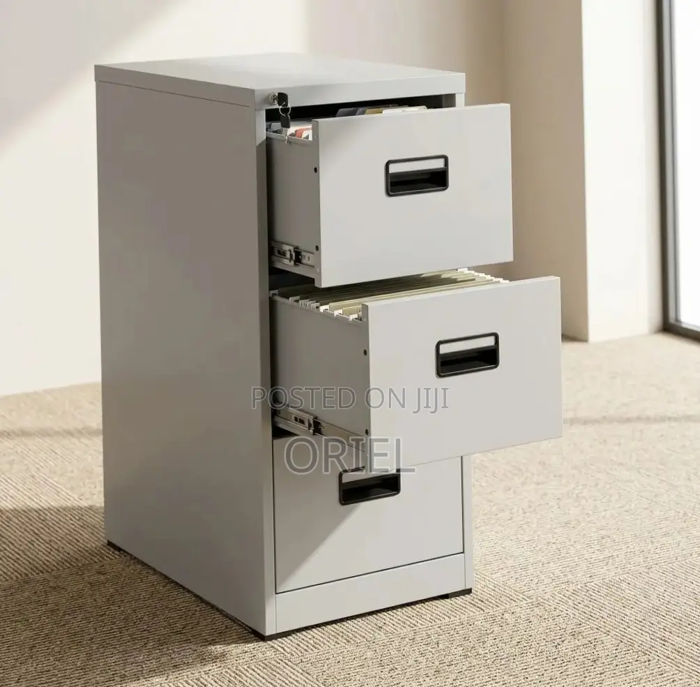 3-Drawer Office Steel Filing Cabinet : Metal Storage Cabinet