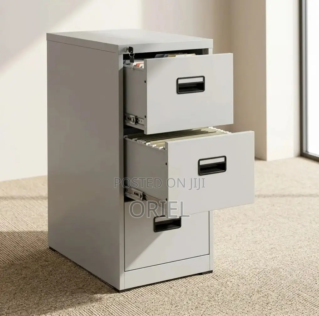 3-Drawer Office Steel Filing Cabinet : Metal Storage Cabinet