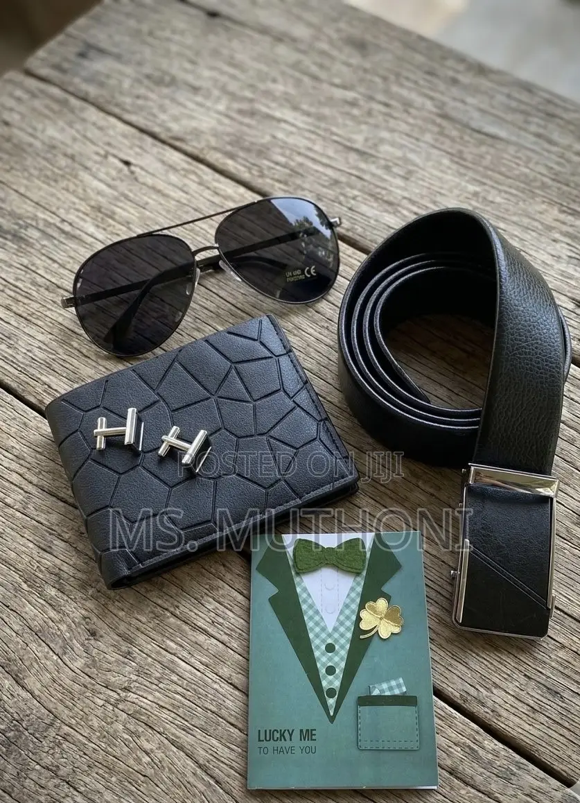 Complete Wallet, Aviators, Belt Cuff Links Gift Set for Him
