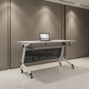 Office Desk; 120CM White Modern Office Meeting Foldable Tables