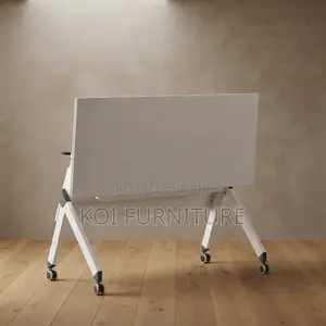 Office Desk; 120CM White Modern Office Meeting Foldable Tables