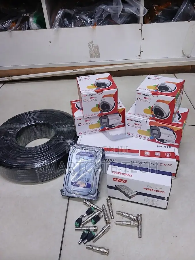Hikvision 4CH DVR CCTV System 4 ColorVu Cameras Night Security