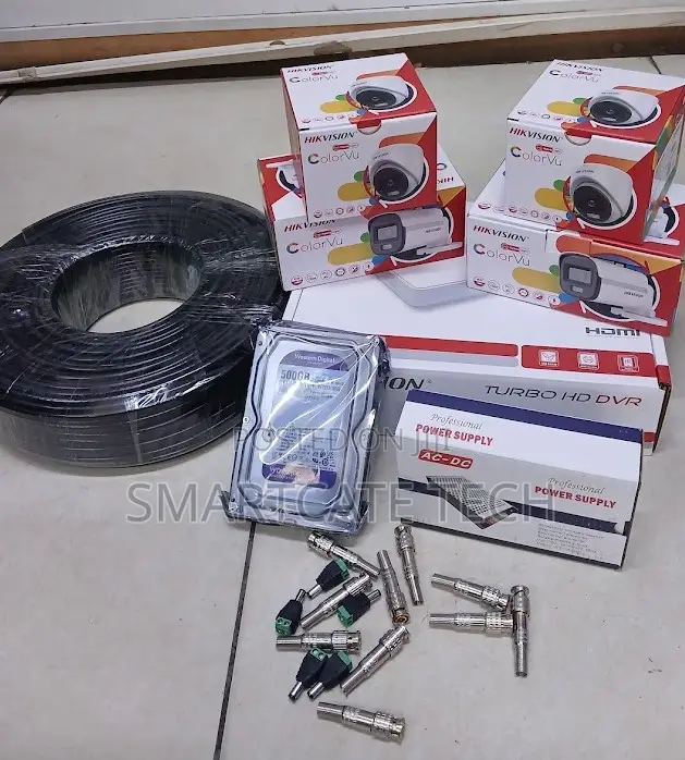 Hikvision 4CH DVR CCTV Kit 4 ColorVu Cameras Full Color Night