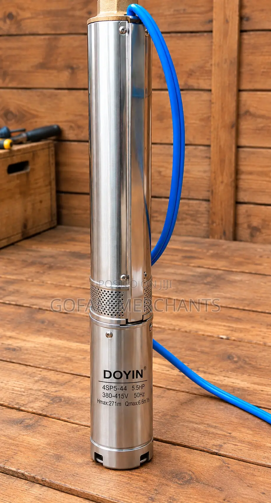 Doyin 5.5Hp,1.5" AC Stainless Steel 3Phase Impeller-271m Head-4sp5-44