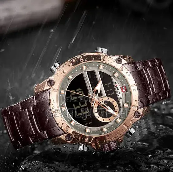 NaviForce NF9163 Gold and Brown