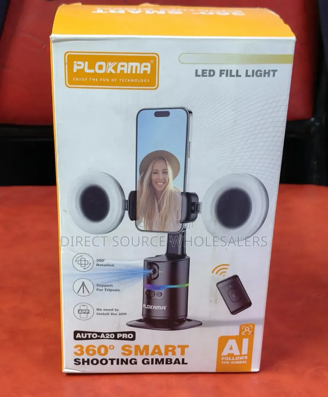 Plokama Auto A20 Pro AI Shooting Gimbal With LED Fill Light