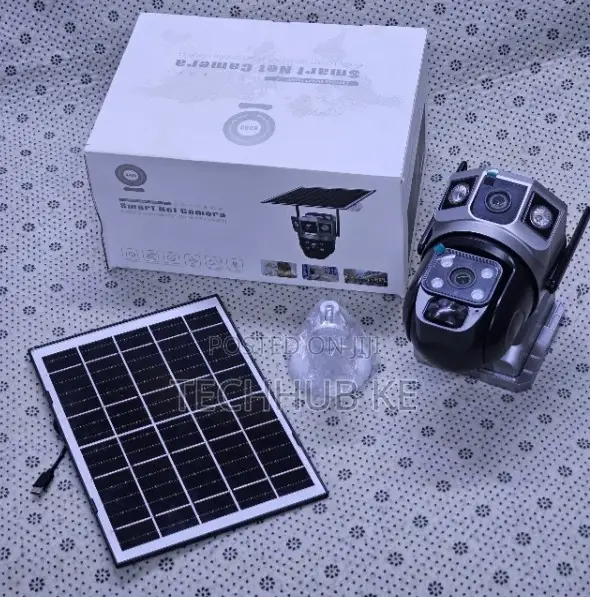 Rotating V380 Pro 4g Simcard Solar PTZ Outdoor Camera 2lens