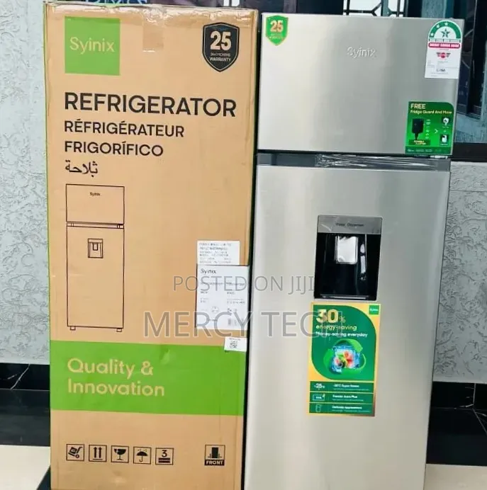 Syinix 210L Double Door Fridge With Water Dispenser