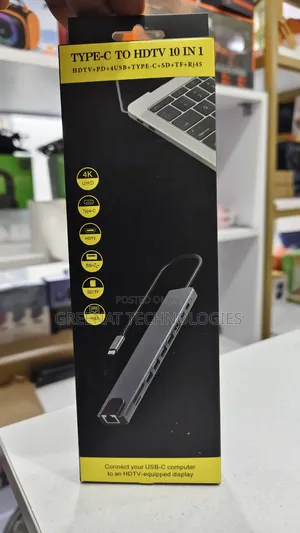 10 in 1 USB C Hub Type-C to Ethernet RJ45 4 USB 3.0 PD Docking Station
