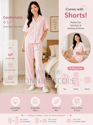 Comfy Soft Pajama Set. 3-Piece Set.
