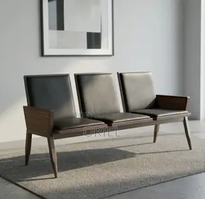 Office Waiting Bench : 3-Seater Padded Reception Bench