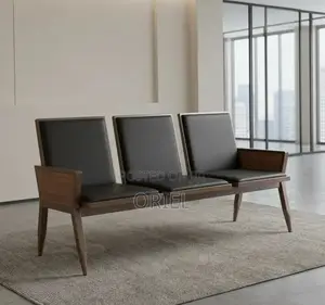 Office Waiting Bench : 3-Seater Padded Reception Bench