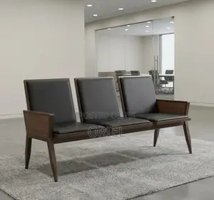 Office Waiting Bench : 3-Seater Padded Reception Bench
