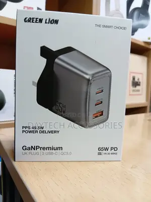 Green Lion GaN Premium Main Charger, PD 65W With 49.5W PPS